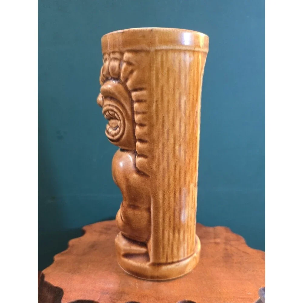 Vintage Orchids of Hawaii Ku Warrior God Tiki Mug R-71 Open Mouth